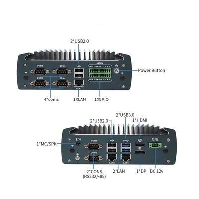 IBOX-1226 J6412 Промышленный мини-компьютер без вентилятора с 32 ГБ оперативной памяти и 12 В постоянного тока