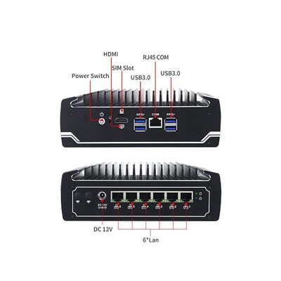IBOX-501 N18 без вентилятора Mini Industrial PC Quad Core 32 ГБ Хранилище с MSATA