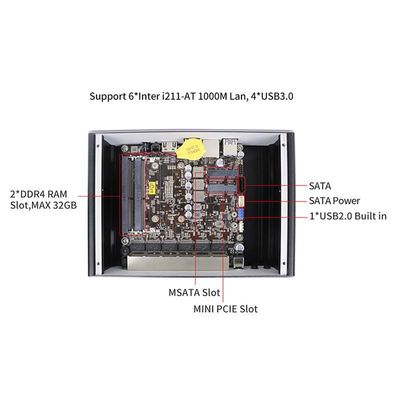 IBOX-501 N18 без вентилятора Mini Industrial PC Quad Core 32 ГБ Хранилище с MSATA
