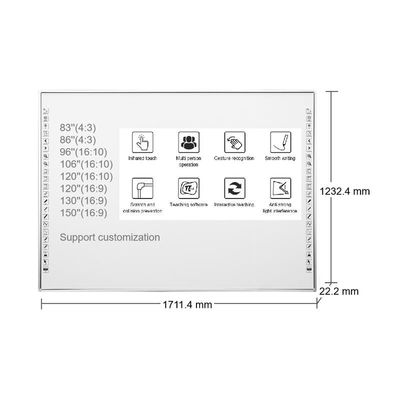 83 дюймовая интерактивная доска с опциональным I3/i5/i7/i9 процессором 10 пунктов 60 миллионов касаний 3840*2160 разрешение
